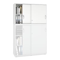 Schiebetüren-Aufsatzschrank MULTI M pro Dekor weißB 1200 x H 750 x T 420 mm