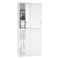 Schiebetüren-Aufsatzschrank MULTI M pro Dekor weißB 1000 x H 1110 x T 420 mm