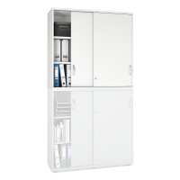 Schiebetüren-Aufsatzschrank MULTI M pro Dekor weißB 1200 x H 1110 x T 420 mm