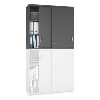 Schiebetüren-Aufsatzschrank MULTI M pro Dekor anthrazitB 1200 x H 1110 x T 420 mm