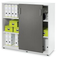 Schiebetürenschrank EVO Korpus Dekor weiß, Tür Dekor anthrazitB 1200 x H 1125 x T 420 mm