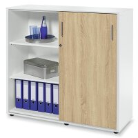 Schiebetürenschrank EVO Korpus Dekor weiß, Tür WildeicheB 1200 x H 1125 x T 420 mm