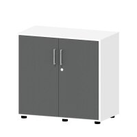 Flügeltürenschrank EVO Korpus Dekor weiß, Türen Dekor anthrazitB 800 x H 785 x T 420 mm