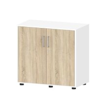 Flügeltürenschrank EVO Korpus Dekor weiß, Türen WildeicheB 800 x H 785 x T 420 mm