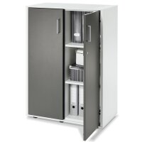 Flügeltürenschrank EVO Korpus Dekor weiß, Türen Dekor anthrazitB 800 x H 1125 x T 420 mm