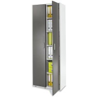 Flügeltürenschrank EVO Korpus Dekor weiß, Türen Dekor anthrazitB 800 x H 2215 x T 420 mm