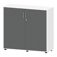 Flügeltürenschrank EVO Korpus Dekor weiß, Türen Dekor anthrazitB 1200 x H 1125 x T 420 mm