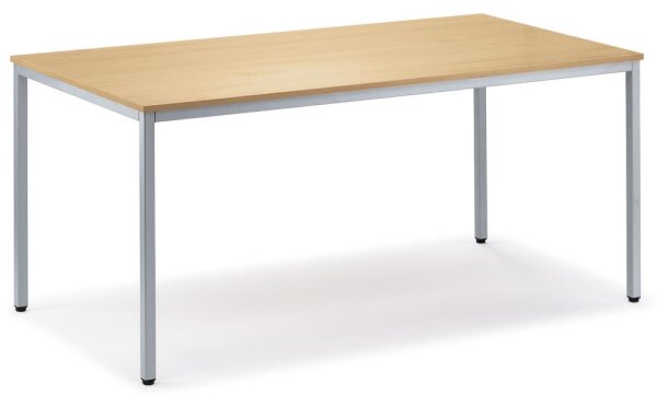 Schreibtisch BASE L Tischplatte Buche, Gestell lichtgrau, RAL 7035B 1600 x T 800 x H 720mm