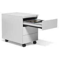 Rollcontainer BASE L Stahl, Lichtgrau RAL 7035B 390 x H...