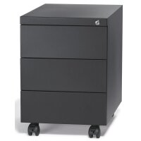 Rollcontainer BASE L Stahl, anthrazit RAL 7021B 390 x H...