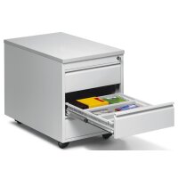 Rollcontainer BASE L Stahl, lichtgrau RAL 7035B 460 x H...