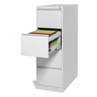 Hängeregistraturstahlschrank BASE L pulverbeschicht, Lichtgrau RAL 7035B 460 x H 1320 x T 620 mm