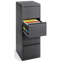 Hängeregistraturstahlschrank BASE L pulverbeschichtet, Anthrazit RAL 7021B 460 x H 1320 x T 620 mm