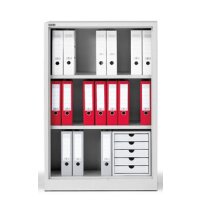 Regal BASE L Stahl, lichtgrau RAL 7035B 800 x H 1200 x T...