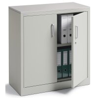 Flügeltürenschrank BASE L Stahl, Korpus lichtgrau, Türen lichtgrauB 800 x H 845 x T 420 mm