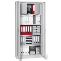 Flügeltürenschrank BASE L Stahl, Korpus lichtgrau, Türen lichtgrauB 920 x H 1950 x T 420 mm