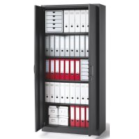 Flügeltürenschrank BASE L Stahl, Korpus und Türen anthrazitB 920 x H 1950 x T 420 mm