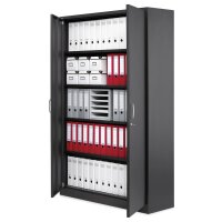 Flügeltürenschrank BASE L Stahl, Korpus und Türen anthrazitB 1200 x H 1950 x T 420 mm