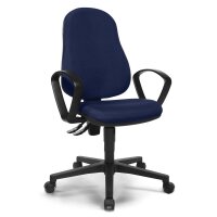 Bürostuhl COMFORT P mit Armlehnen Fußkreuz Polyamid schwarzStoff Basic G blau