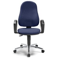 Bürostuhl COMFORT P mit Armlehnen Fußkreuz Stahl verchromtStoff Basic G blau