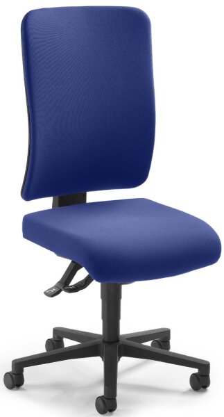 Bürodrehstuhl APERTO ohne Armlehnen Fußkreuz Polyamid, schwarzStoff Basic T, blau