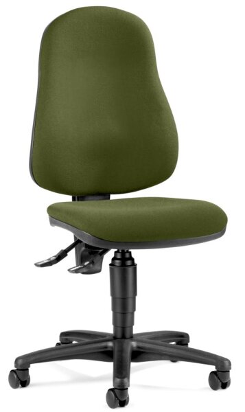 Bürostuhl BASE ART 60 ohne Armlehnen Fußkreuz Polyamid schwarzBezug Stoff Basic MP, Farbe grün
