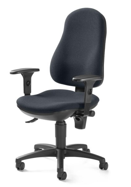 Bürostuhl BASE ART 70 mit Armlehnen Polyamid Fußkreuz schwarzBezug Stoff Basic MP, Farbe grau