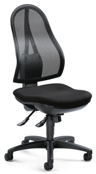 Bürodrehstuhl COMFORT NET ohne Armlehnen Fußkreuz Polyamid schwarzBezug Stoff Basic G, Sitz Farbe schwarz