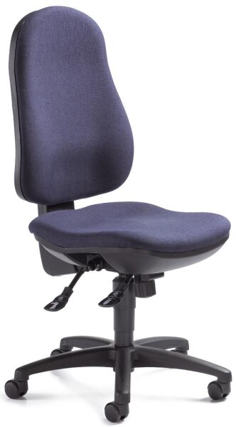 Bürodrehstuhl COMFORT I ohne Armlehnen Fußkreuz Polyamid schwarzBezug Stoff Basic G, Farbe dunkelblau