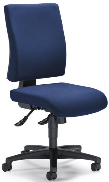 Bürodrehstuhl COMFORT R ohne Armlehnen Fußkreuz Polyamid schwarzBezug Stoff, Basic G dunkelblau