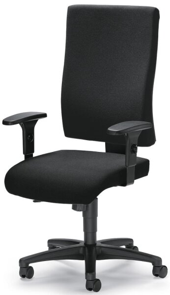 Bürodrehstuhl COMFORT R BIG mit Armlehnen Fußkreuz Polyamid schwarzBezug, Stoff Farbe schwarz