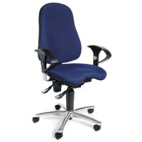 Bürostuhl SITNESS 40 mit Armlehnen Fußkreuz verchromtBezug Stoff Basic G, Farbe blau