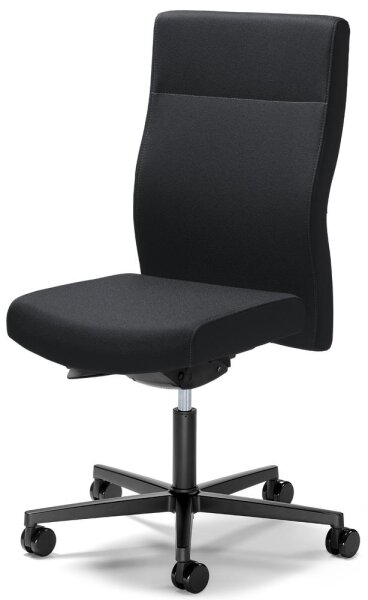 Bürostuhl D001 ohne Armlehnen Fußkreuz Polyamid schwarzBezug Stoff Delta1, Farbe schwarz