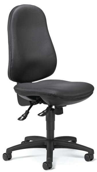 Bürostuhl COMFORT S ohne Armlehnen Fußkreuz Polyamid schwarzBezug Softex S, Farbe schwarz