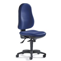 Bürostuhl COMFORT S ohne Armlehnen Fußkreuz Polyamid schwarzBezug Softex S, Farbe blau