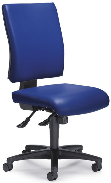 Bürostuhl COMFORT R SOFTEX, abwaschbar Fußkreuz Polyamid schwarzBezug Softex S, Farbe blau