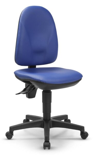 Bürodrehstuhl SOFTEX MAGIC III ohne Armlehnen Fußkreuz Polyamid schwarzBezug Softex, Farbe blau
