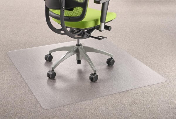 Bodenschutzmatte aus PET für Teppichboden Polyethylen, transparent, mit Ankernoppen1100 x 1200 mm, Mattenstärke ca. 2,3 mm