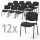 12er SET - Besucherstühle ISO 4-Fuß Gestell schwarzBezug Stoff Basic D, Farbe anthrazit-meliert
