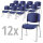 12er SET - Besucherstühle ISO 4-Fuß Gestell verchromtBezug Stoff Basic D, Farbe blau