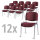 12er SET - Besucherstühle ISO 4-Fuß Gestell verchromtBezug Stoff Basic D, Farbe bordeaux