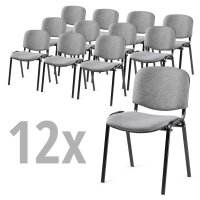12er SET - Besucherstühle ISO 4-Fuß Gestell...