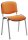 Besucherstuhl ISO 4-Fuß Gestell alusilberBezug Stoff Delta1, Farbe orange