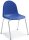 Polyamid-Schalenstühle P1 4-Fuß Gestell verchromtKunststoffschale, Farbe blau