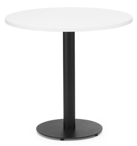 Cafeteria Tischsystem PARMA rund Gestell SchwarzPlatte Weiß