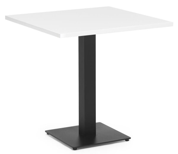 Cafeteria Tischsystem PARMA eckig Gestell SchwarzPlatte Weiß