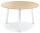 Konferenztisch DESKIN RIO Platte Dekor Ahorn, Gestell Weiß RAL 9016Durchmesser 1000 mm, Höhe 735 mm