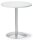 Besprechungs- und Konferenztisch MODUL Platte Dekor Weiß, Gestell Alusilber RAL 9006Durchmesser 700 mm, Höhe 720  mm