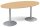 Konferenztisch MODUL Platte Holzdekor Buche, Gestell Alusilber RAL 9006B 2200 x T 1000 x H 745mm