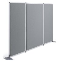 Stellwand/Trennwand MIAMI PLUS, schallabsorbierend Stoffbespannt mit Akustikschutz, grauH 1600 x B 810 x T 40 mm